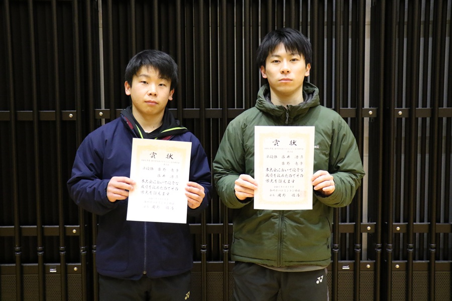 男子複 準優勝 藤井・柴野組